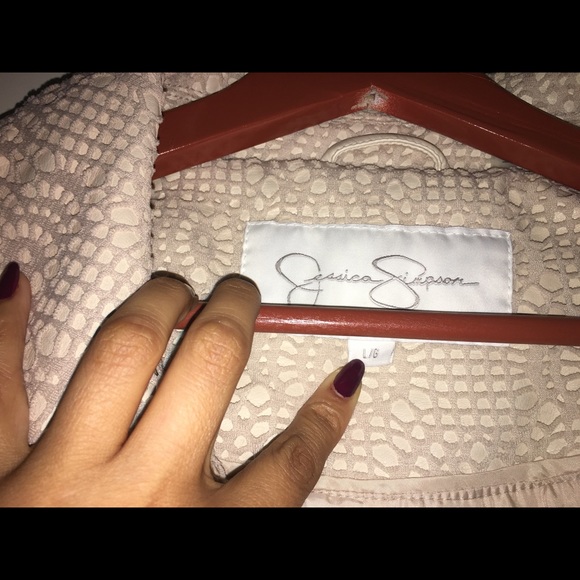 Leather moto jacket - Cream color L - Picture 3 of 3